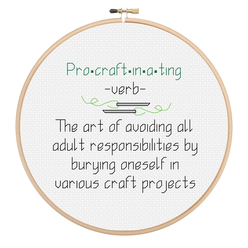 Procraftinating Cross Stitch Pattern