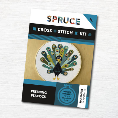 Preening Peacock Cross Stitch Kit