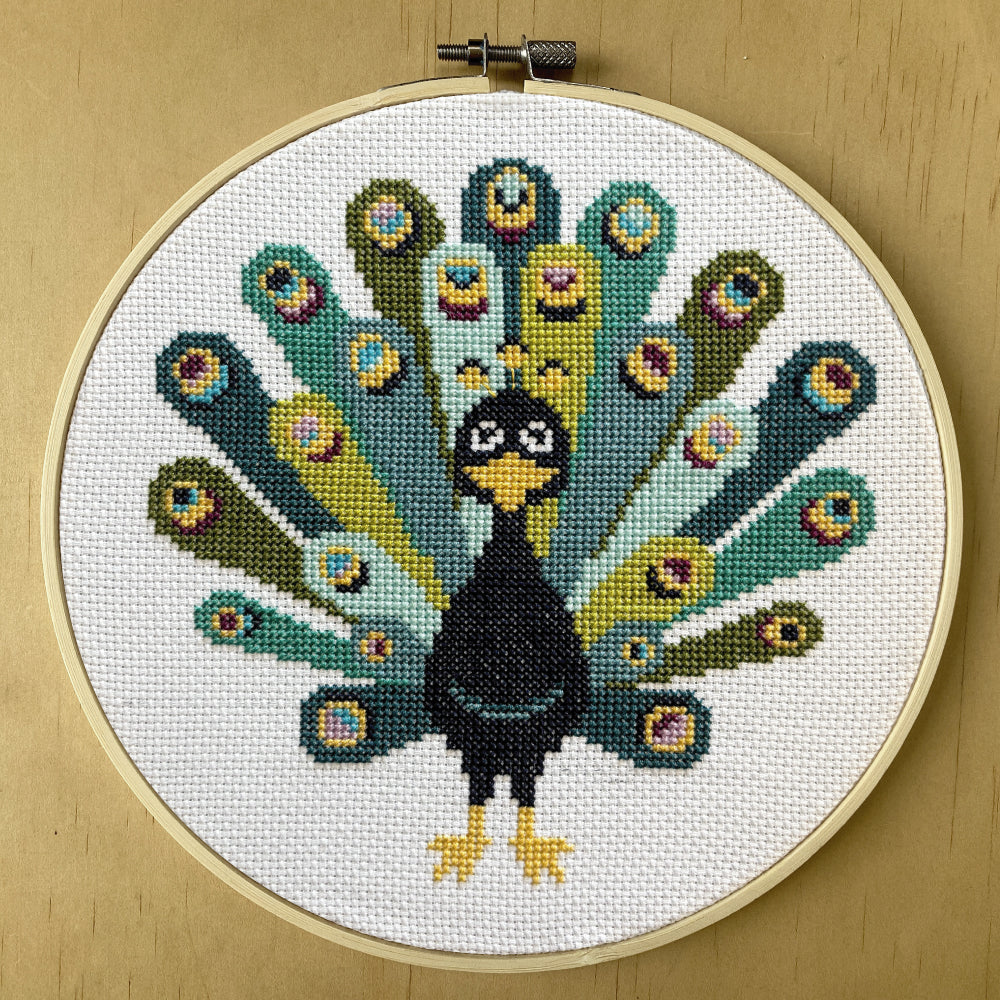 Preening Peacock Cross Stitch Kit