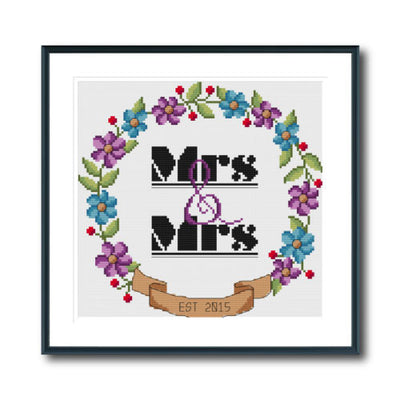 Mrs & Mrs Wedding Wreath