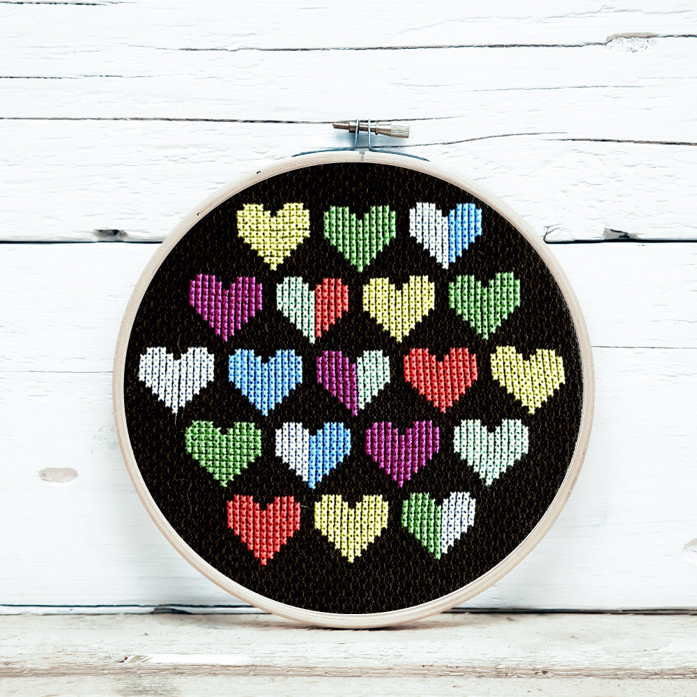 Bright Hearts Cross Stitch Kit
