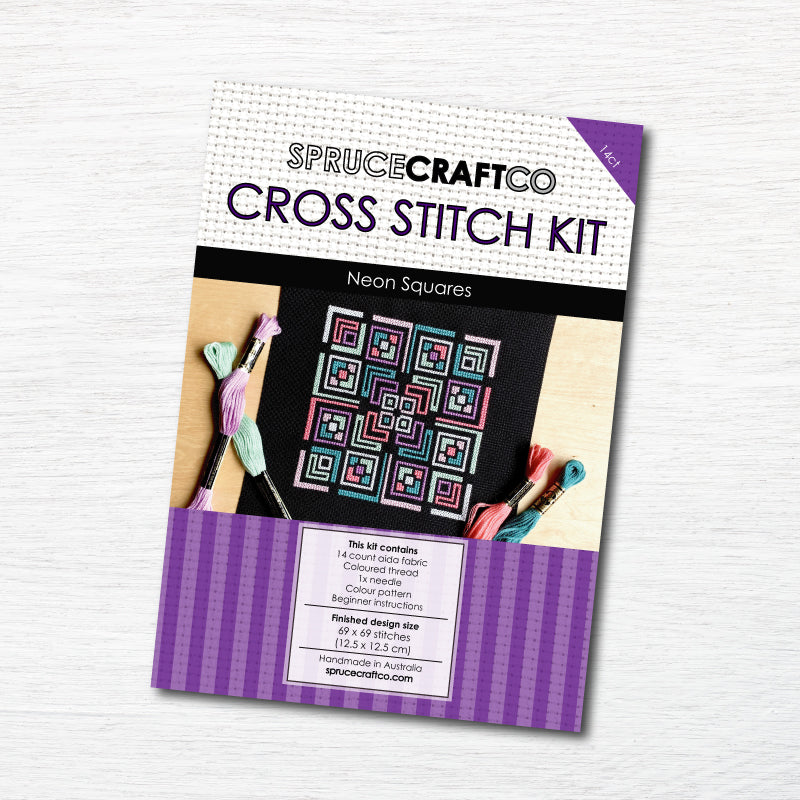 Neon Cross Stitch Kit