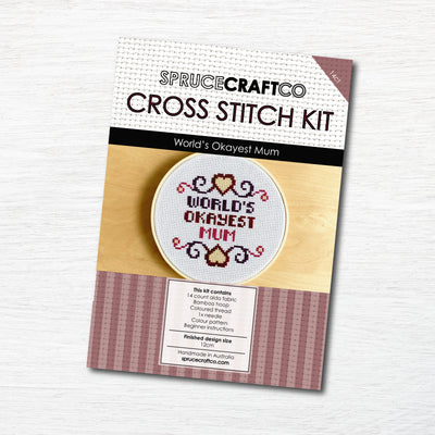 World's Okayest Mum Cross Stitch Kit